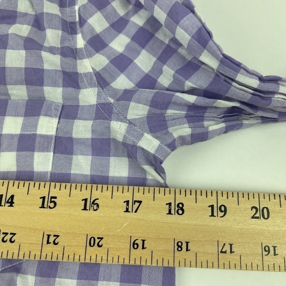 J Crew Button Up Shirt Womens Small Purple Plaid - Picture 8 of 9
